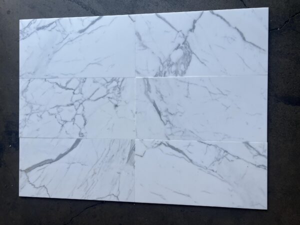 Calacatta Gold 12x24 White Honed Marble Tile 1