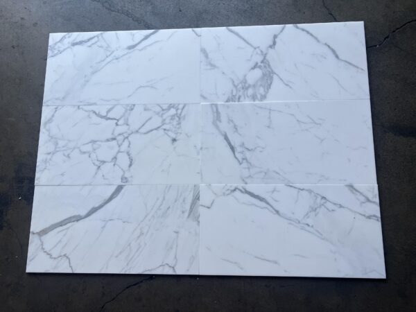 Calacatta Gold 12x24 White Honed Marble Tile 0