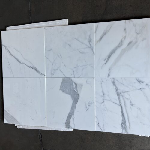 Calacatta Gold 18x18 White Honed Marble Tile 0