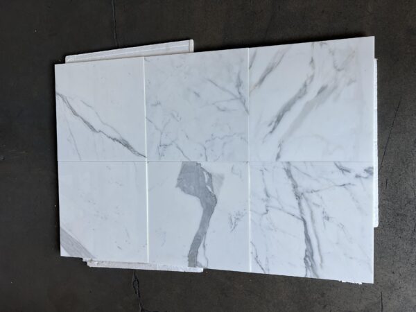 Calacatta Gold 18x18 White Honed Marble Tile 0