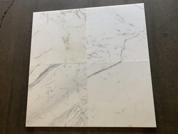 Calacatta Gold 18x18 White Polished Marble Tile 5