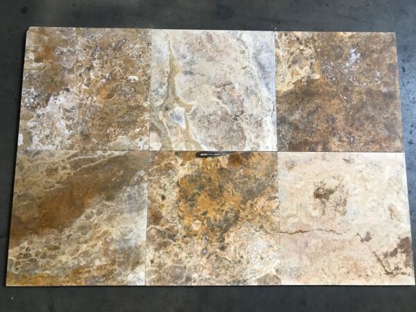 Scabos Travertine 18x18 Multicolor Honed Tile 3