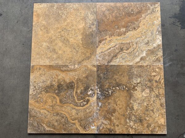 Scabos Travertine 18x18 Multicolor Honed Tile 4