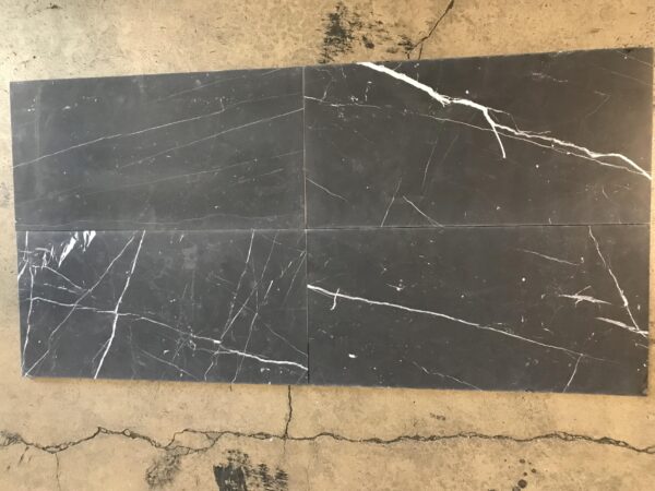 Nero Marquina 12x24 Black Rectangle Honed Marble Tile 3