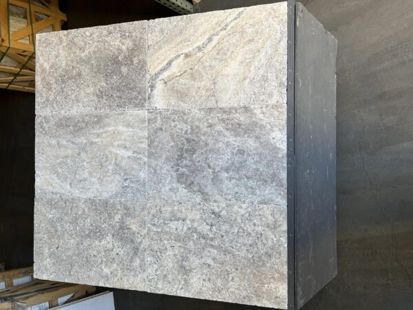 Silver 16x24 Tumbled Travertine Tile 1