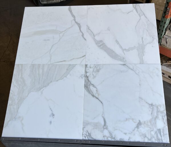 Calacatta Gold 24x24 White Honed Marble Tile 2