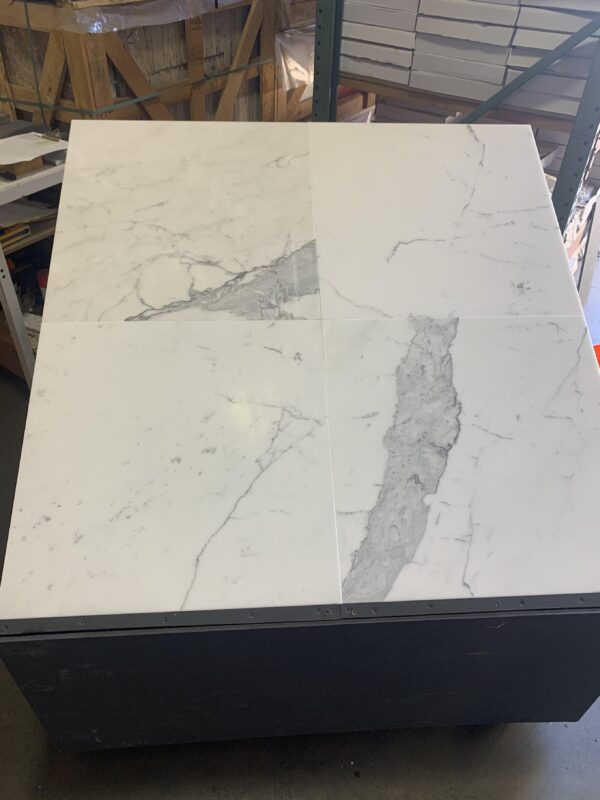 Calacatta Gold 24x24 White Honed Marble Tile 1