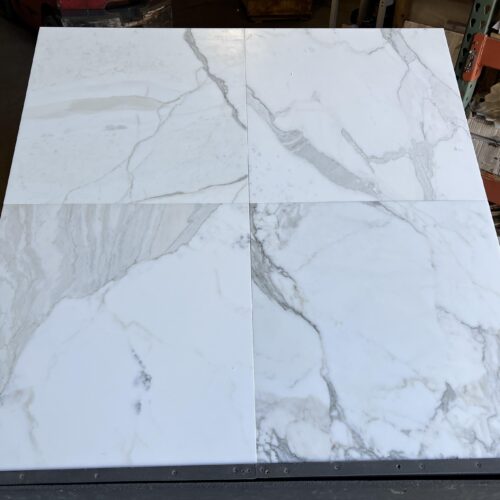 Calacatta Gold 24x24 White Honed Marble Tile 0