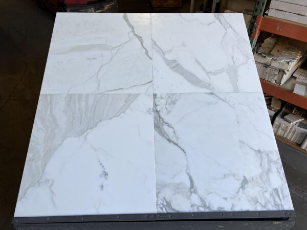 Calacatta Gold 24x24 White Honed Marble Tile 0