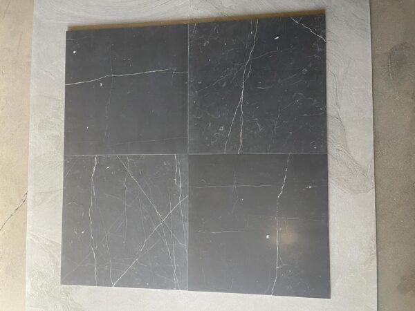 Nero Marquina 18x18 Black Square Honed Marble Tile 1