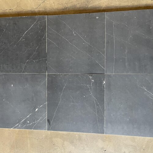 Nero Marquina 18x18 Black Square Honed Marble Tile 0