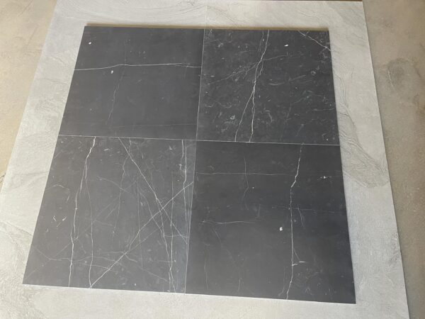 Nero Marquina 18x18 Black Square Honed Marble Tile 2