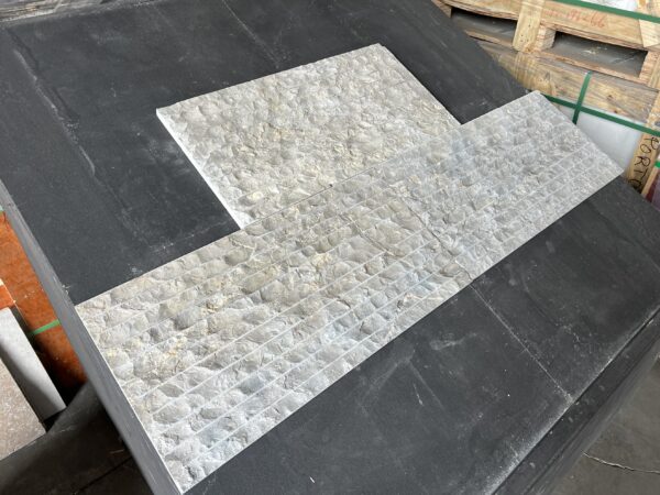 Bardiglio Gray 12x24 Split-Face Raked Marble Tile 3