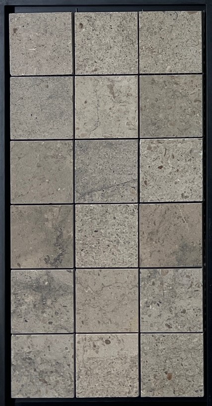 Graphite Limestone Mosaic 2x2 Gray Antiqued