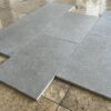 Graphite Antiqued Bushammered Chiseled Edge 16x24 Gray Limestone Tile 1