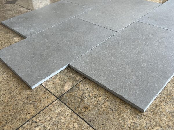 Graphite Antiqued Bushammered Chiseled Edge 16x24 Gray Limestone Tile 2