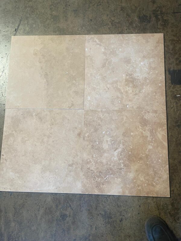 Walnut Filled And Honed 18x18 and Travertine Tile 4