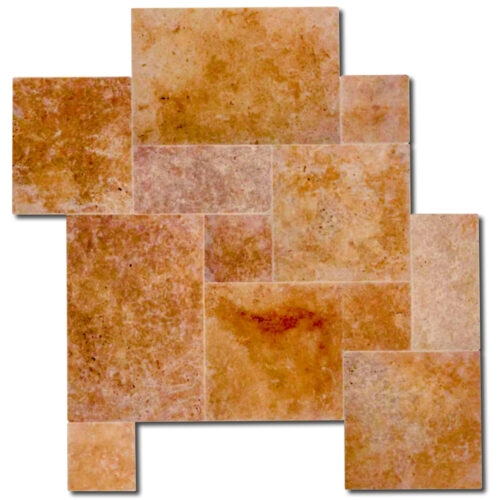 Golden Sienna Pattern Yellow Versailles Br/ Chz Travertine Tile 0