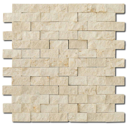 Botticino 1x2 Split Face Mosaic Marble Tile 0