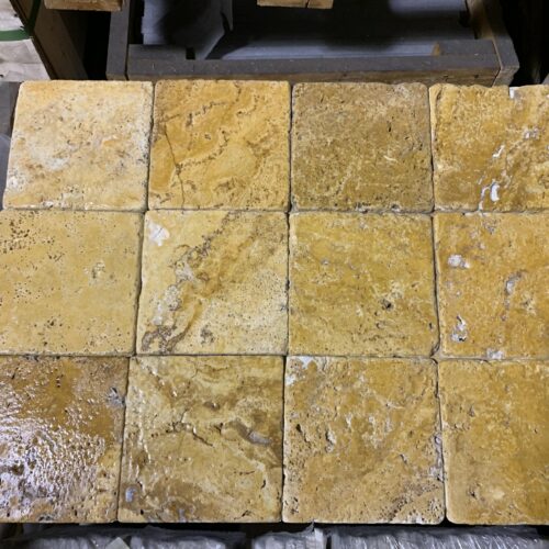 Golden Sienna 6x6 Square Tumbled Travertine Tile 0