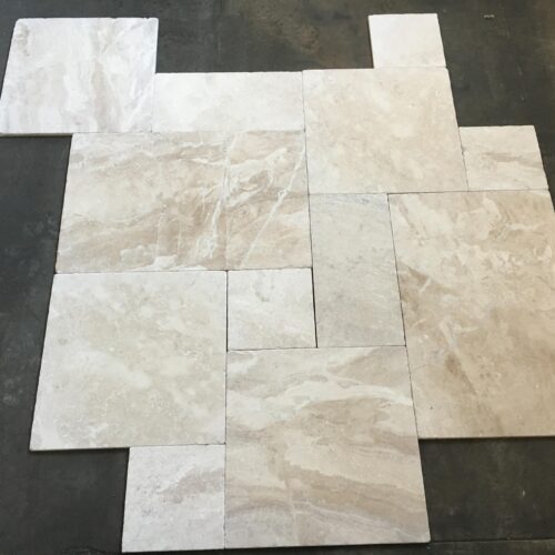 Breccia Bianco Pattern Tumbled Marble Tile