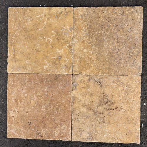 Golden Sienna 12x12 Square Tumbled Travertine Tile 0