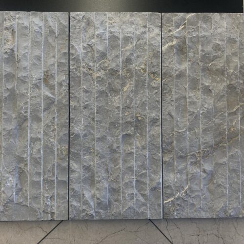 Bardiglio Gray 8x18 Split-Face Raked Marble Veneer