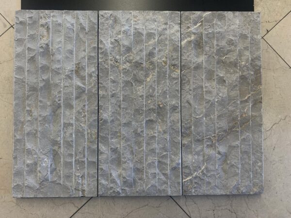 Bardiglio Gray 8x18 Split-Face Raked Marble Veneer