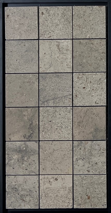 Graphite 2x2 Square Antiqued Limestone Tile