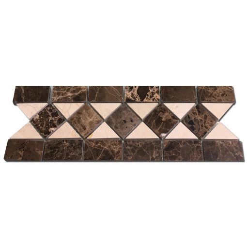 Emperador Dark 4x12 Border Polished Marble Trim 1