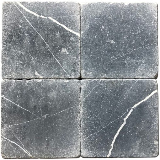 Nero Marquina 6x6 Black Tumbled Marble Tile 3