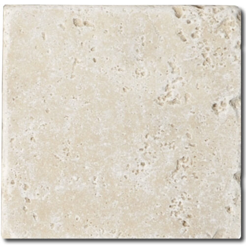 Ivory Tumbled 6x6 Travertine Tile 0