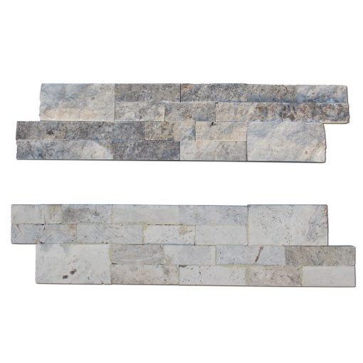 Silver 6x24 Travertine Ledger Panel 3