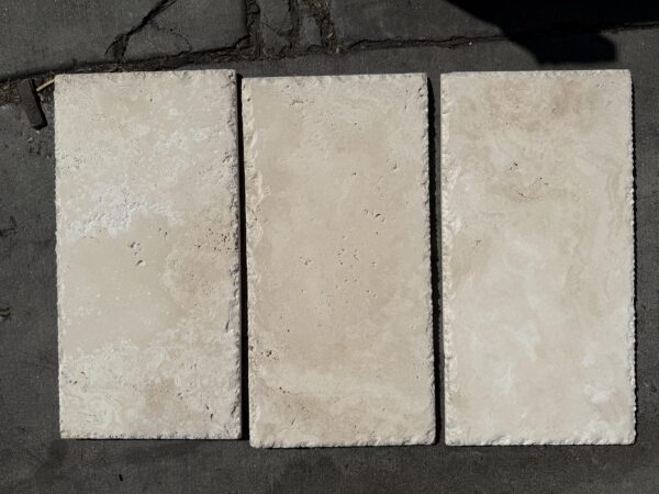 Ivory Brushed/Chiseled 8x16 Travertine Tile 4