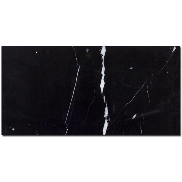 Nero Marquina 12x24 Black Polished Marble Tile 0