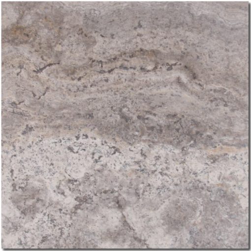 Silver Filled & Honed 18x18 Travertine Tile 1