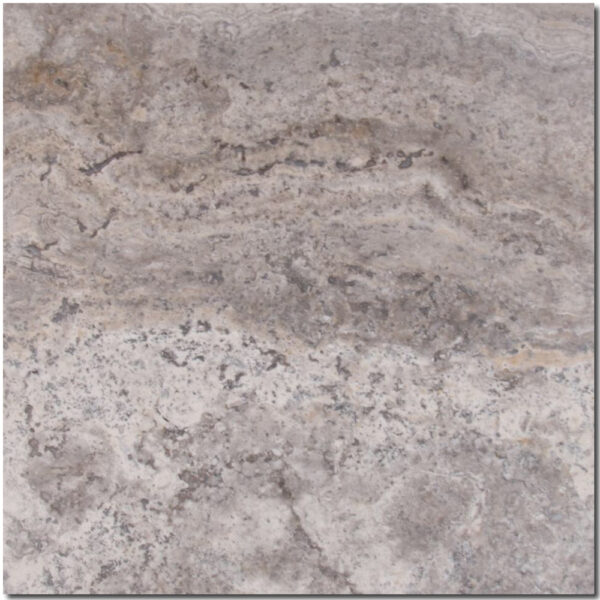 Silver Filled & Honed 18x18 Travertine Tile 0