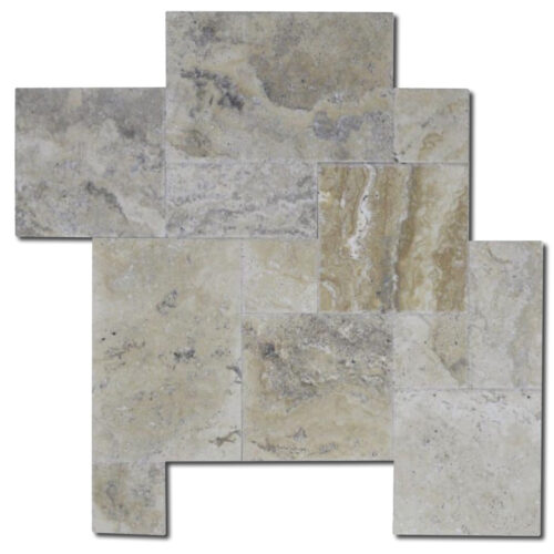 Philadelphia Versailles Pattern Brushed/Chiseled Travertine Tile 0