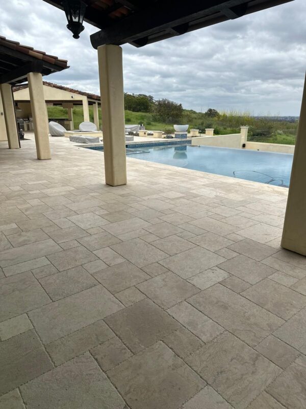 Golden Sand Pattern Brushed/Straight Edge Marble Tile 6