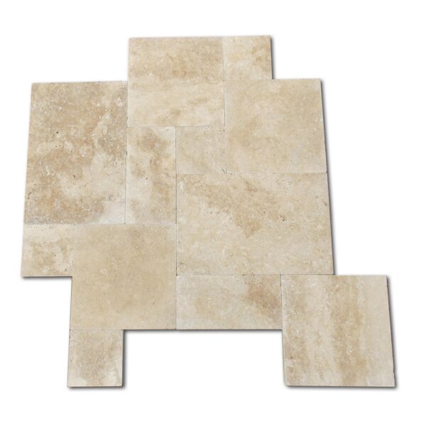 Walnut Pattern Tumbled Pavers Travertine Paver 1