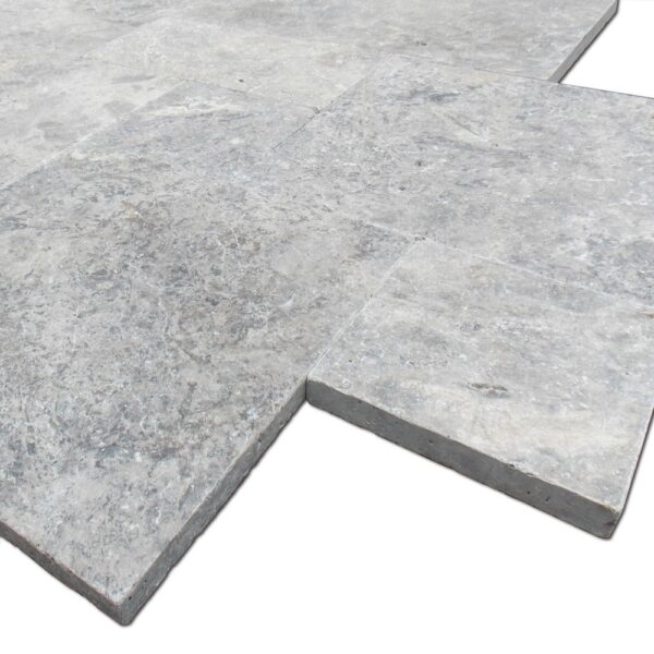 Silver Versailles Pavers Tumbled Pattern Travertine Paver 1