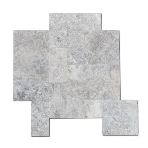 Silver Versailles Pavers Tumbled Pattern Travertine Paver 5