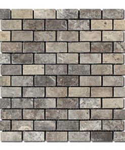 Silver Tumbled Travertine Mosaic 4