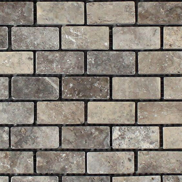 Silver Tumbled Travertine Mosaic 1