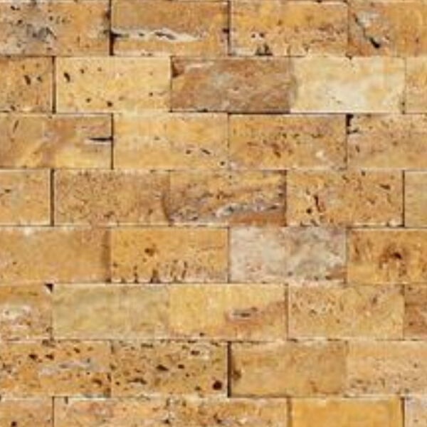 Golden Sienna Mosaic Yellow Splift-Face Travertine 1