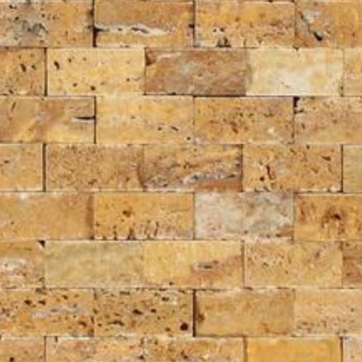 Golden Sienna Mosaic Yellow Splift-Face Travertine 3