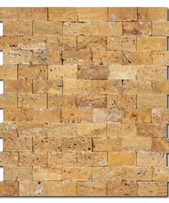 Golden Sienna Mosaic Yellow Splift-Face Travertine 4