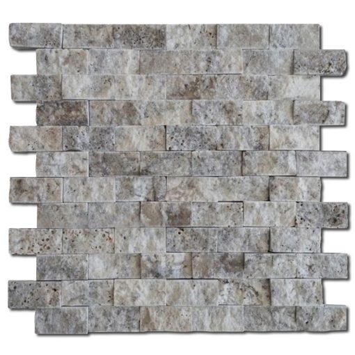 Silver Split Face Travertine Mosaic 2