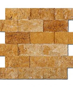 Golden Sienna Mosaic Splift-Face Travertine 5