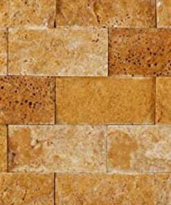 Golden Sienna Mosaic Splift-Face Travertine 4